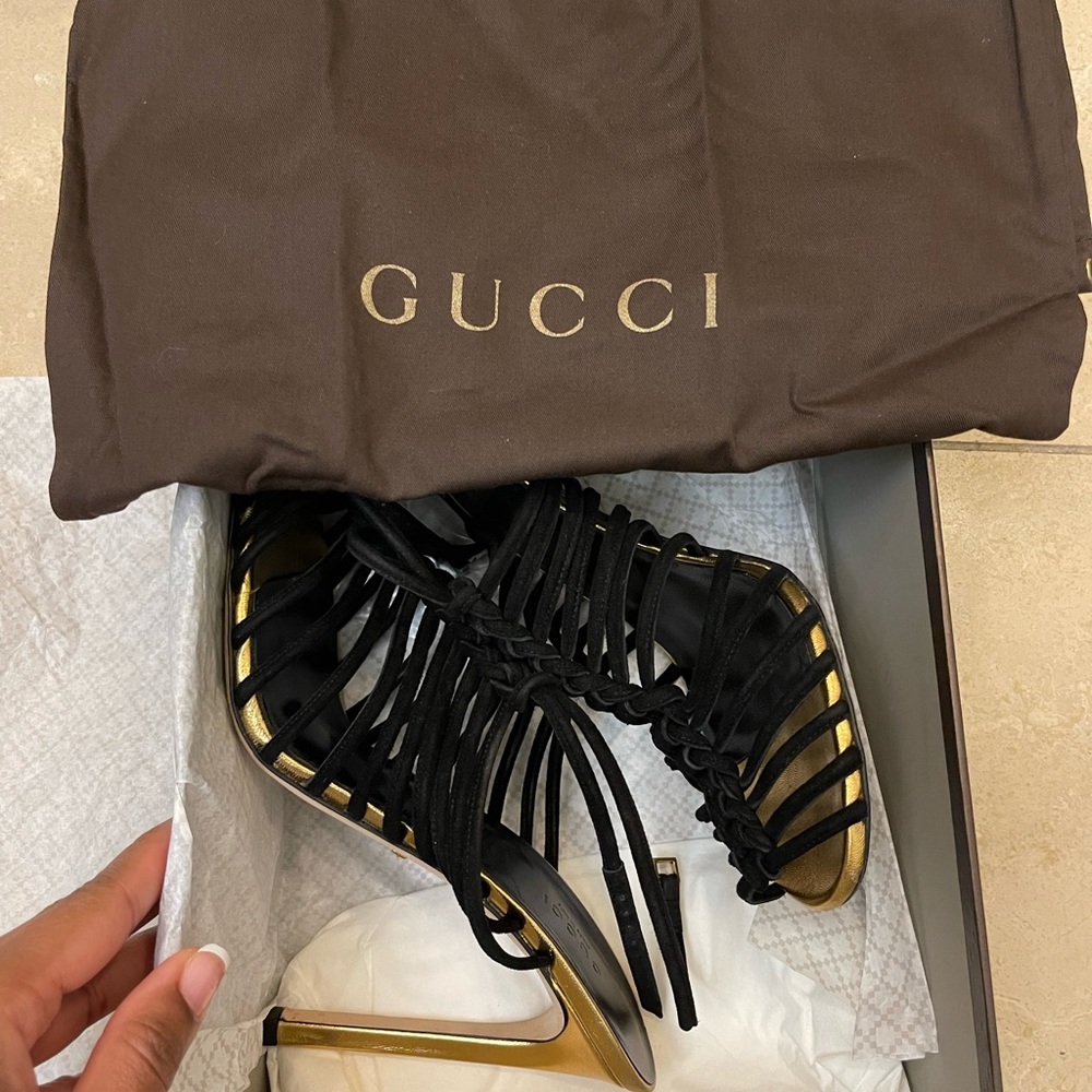 Gucci kid scamosciato nero heel - Picture 9 of 9